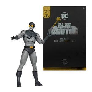DC Blue Beetle Gold Label Black & White Accent Edition Limited McFarlane Sealed